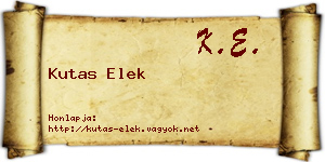 Kutas Elek névjegykártya